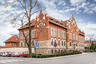 Myslenice, Polonya-Nisan 09, 2017: şehir Adliye