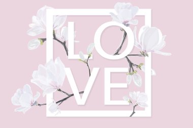 Manolya çiçekler ve aşk yazı