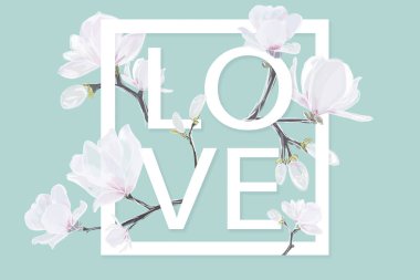 Manolya çiçekler ve aşk yazı