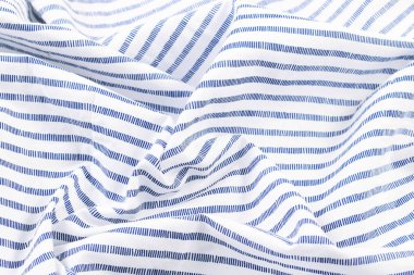 Çizgili keten kumaş mavi ve beyaz.