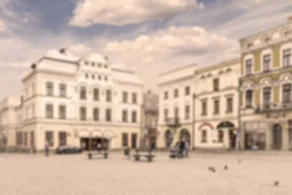 Retro styled, blurred picture of victorian square in european ci — Stock Photo, Image
