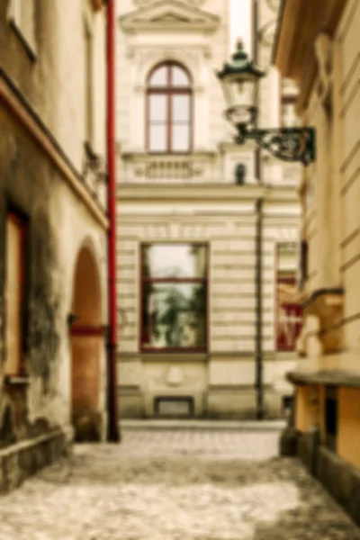 Retro tarz, viktorya arnavut kaldırımlı sokak bulanık resim — Stok fotoğraf