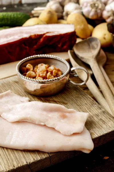 Graisses et cretons de porc (couennes de porc) ) — Photo