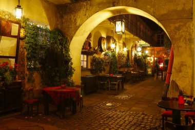 Krakow,Polonya - 05 Kasım 2014: Kazimierz, eski Yahudi quar