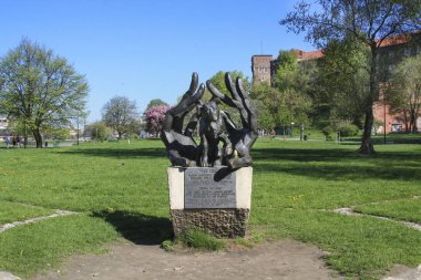 Krakow, Polonya - 20 Temmuz 2016: Köpek Anıtı Dzok