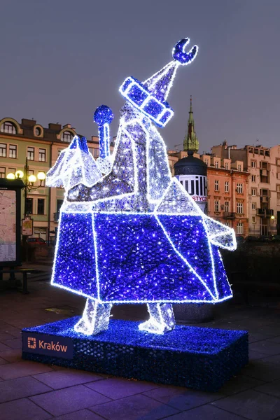 Krakau, Polen-december 24, 2017: Kerstmis buiten decoratie — Stockfoto