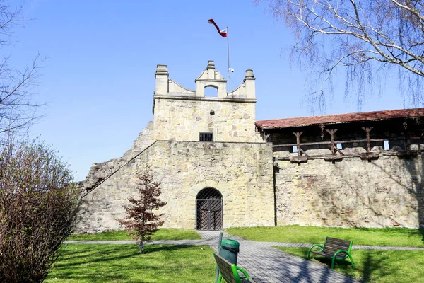 СЕЙЧАС, ПОЛЬША - 12 августа 2016 года: Руины средневекового замка — стоковое фото