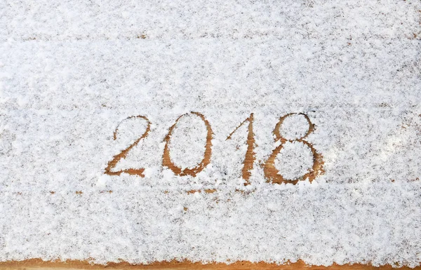 2018 handwritten on snow