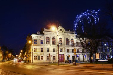 Krakow, Polonya - 24 Aralık 2017: Podgorze distri Belediye Binası