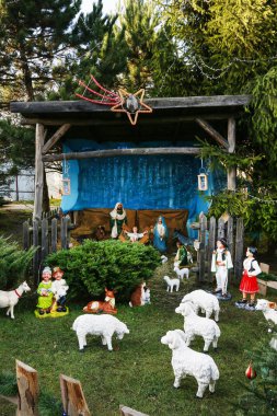 Krakow, Polonya - 24 Aralık 2017: Geleneksel Noel dekoru