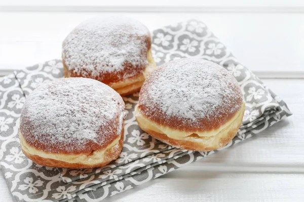 Fat Thursday celebration - traditional polish donuts filled with — Stock Photo, Image