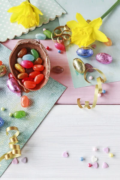 Čokoládové velikonoční sladkosti. — Stock fotografie
