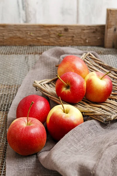 Basked with red apples. — Stock Photo, Image