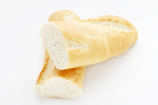 French baguette isolated on white background. — Stock Photo, Image