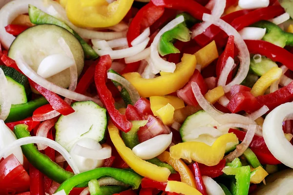 Mixed vegetables on frying pan. — Stock Photo, Image