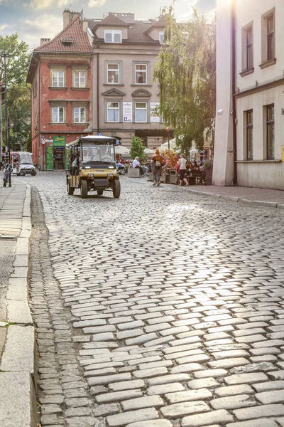 Kleurrijke tenements in Joodse wijk Kazimierz. Populaire plek — Stockfoto