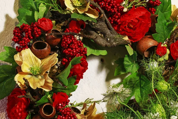 Christmas door wreath. — Stock Photo, Image