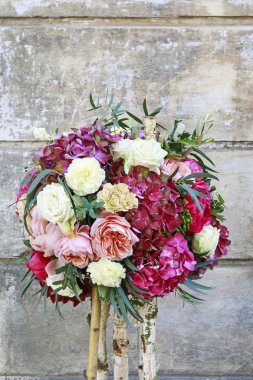 Güller, şakayık, hortensias, karanfil ile Çiçek arka plan bir