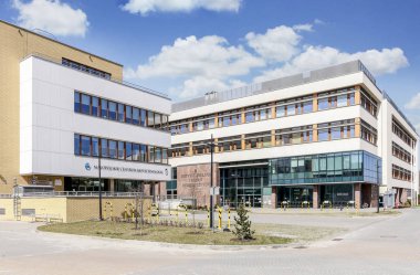 Krakow,Polonya - 11 Nisan 2018: Jagiellonian Üniversitesi. Modern kampüs