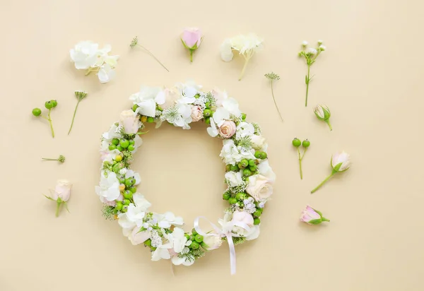 How to make wedding wreath, tutorial. — Stock Photo, Image