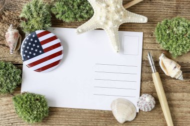 Büyük Amerikan tatilleri. Boş alaniçeren kartpostal