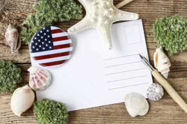 Büyük Amerikan tatilleri. Boş alaniçeren kartpostal