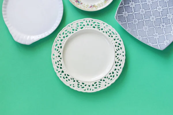 Empty plates, copy space. — Stock Photo, Image