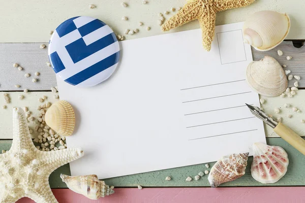 Great Greek holidays. Postcard with blank space for your text. — Stock Photo, Image