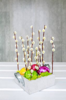 Nasıl catkins ile Paskalya masa dekorasyonu yapmak, öğretici. 