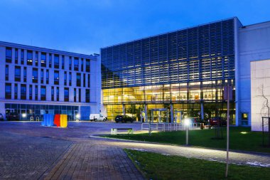 Krakow, Polonya - 21 Aralık 2017: Jagiellonian University Modern kampüsü