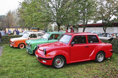 Krakow, Polonya - 09 Haziran 2016: Vintage araba açık hava fuarında