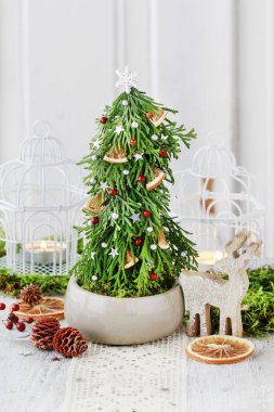 How to make beautiful Christmas decoration in fir shape using th clipart