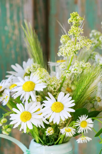 Bukett med Chamomiles och andra vildblommor. — Stockfoto