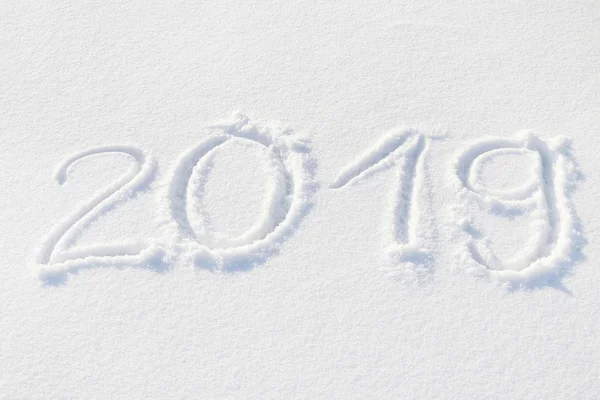 2019 handwritten on snow.