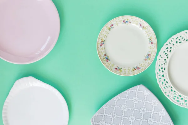 Empty plates, top view. — Stock Photo, Image