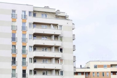 Krakow, Polonya - 21 Şubat 2019: Yeni apartmanlar