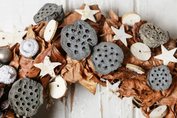 Details des Türkranzes Weihnachten. — Stockfoto