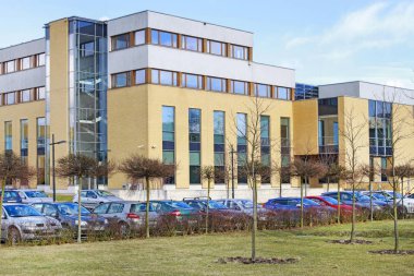 Krakow,Polonya - 05 Mart 2019: Jagiellonian Üniversitesi. Modern kampüs