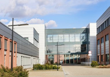 Krakow,Polonya - 05 Mart 2019: Jagiellonian Üniversitesi. Modern kampüs