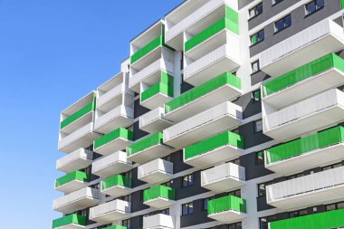 Krakow, Polonya - 01 Nisan 2019: Yeni apartmanlar
