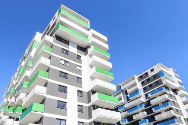 Krakow, Polonya - 01 Nisan 2019: Yeni apartmanlar