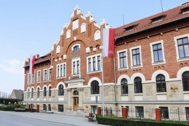 Myslenice, Polonya - 09 Nisan 2017: Myslenice Adliyesi