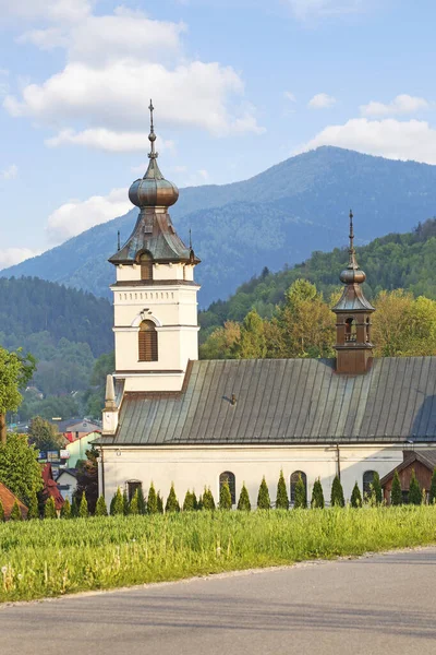 Pcim, Polsko - 18. května 2019: Kostel sv. Mikuláše — Stock fotografie