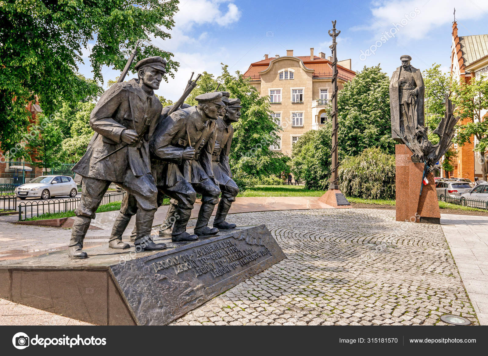 Statue of Dancing Goats on the Market Square in Nowy Targ