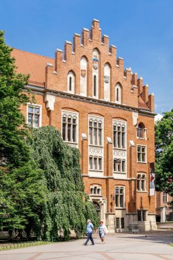 Krakow, Polonya - 25 Mayıs 2019: Jagiellon Üniversitesi. Coll!