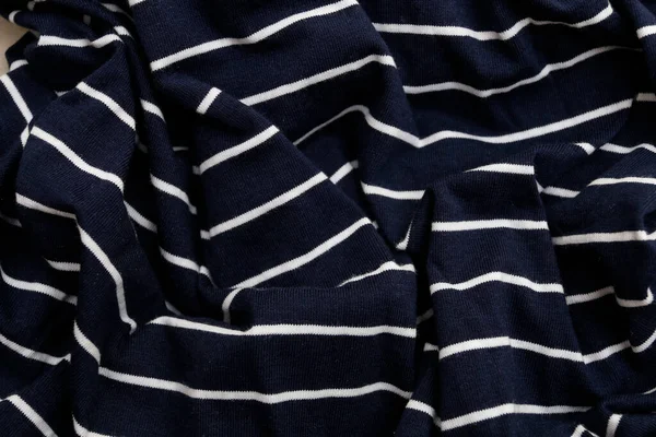ストライプリネン生地濃い青と白 夏休みのデザイン — ストック写真
