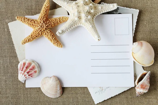 Cartão Postal Férias Pelo Mar Espaço Cópia Recursos Gráficos — Fotografia de Stock