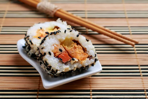 Sushi set on the table. Lunch time