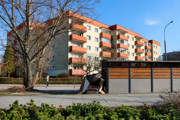 Tipico Complesso Residenziale Con Blocchi Appartamenti Cracovia Polonia — Foto Stock