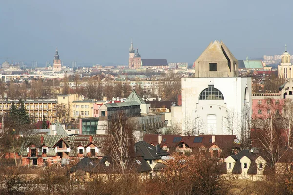 Panorama Vieille Partie Cracovie Avec Wawel — Photo
